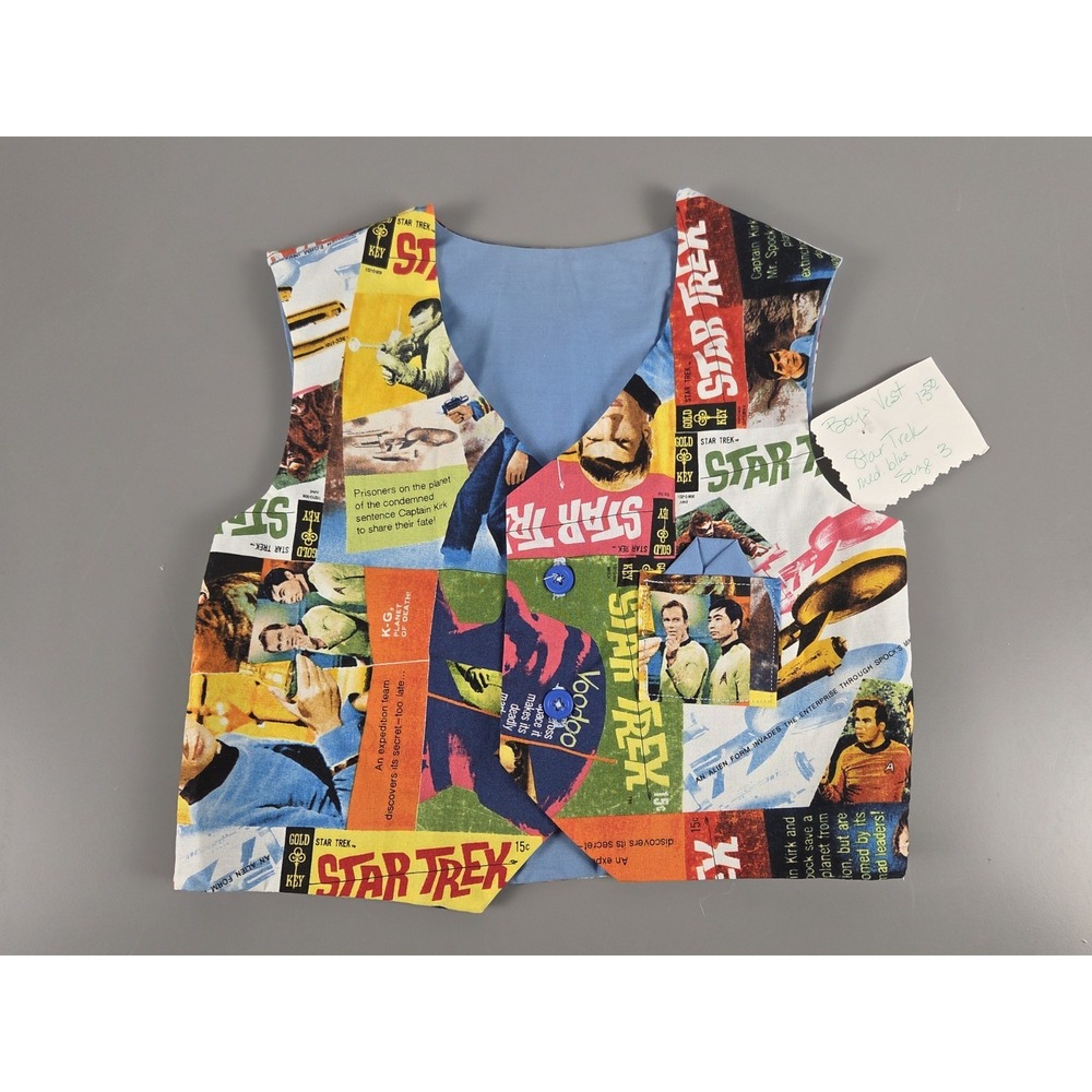 Star Trek Handmade 3T Toddler Vest  100% Cotton